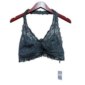 Aerie Green Lace Halter Bralette Large NWT